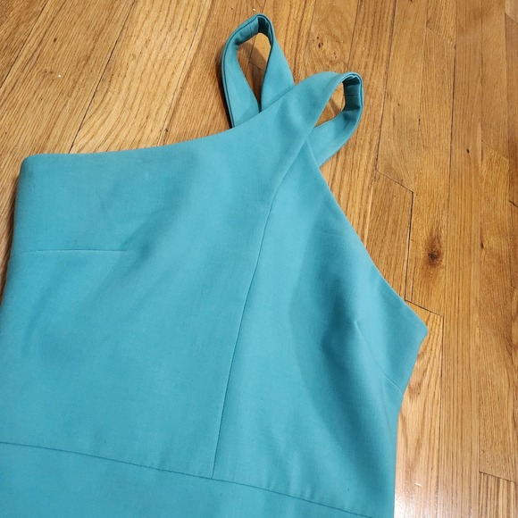 Likely Carolyn Crisscross Halter Pencil Sheath Dress Deep Peacock - Picture 3 of 16